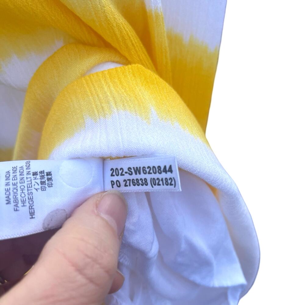 TOMMY BAHAMA Yellow‎ White Stripe Wrap Hi-Low Sleeveless Sundress Small Petite - Picture 5 of 6
